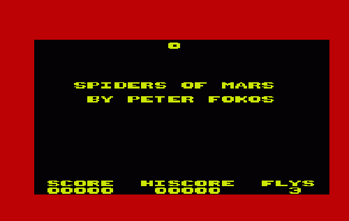 Spiders Of Mars title screen for Vic-20
